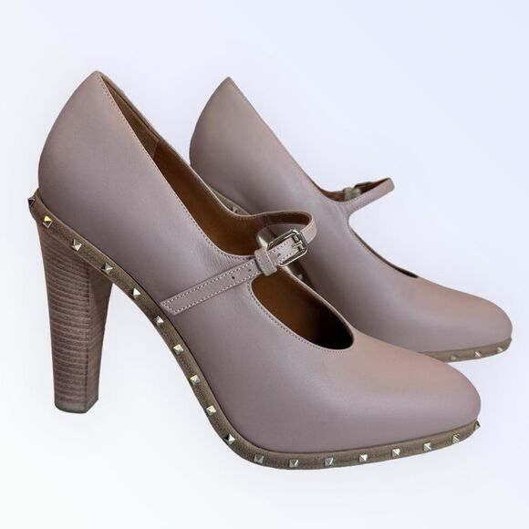 Valentino Calfskin Soul Rockstud Mary Jane Pumps 37.5 - Picture 4 of 8
